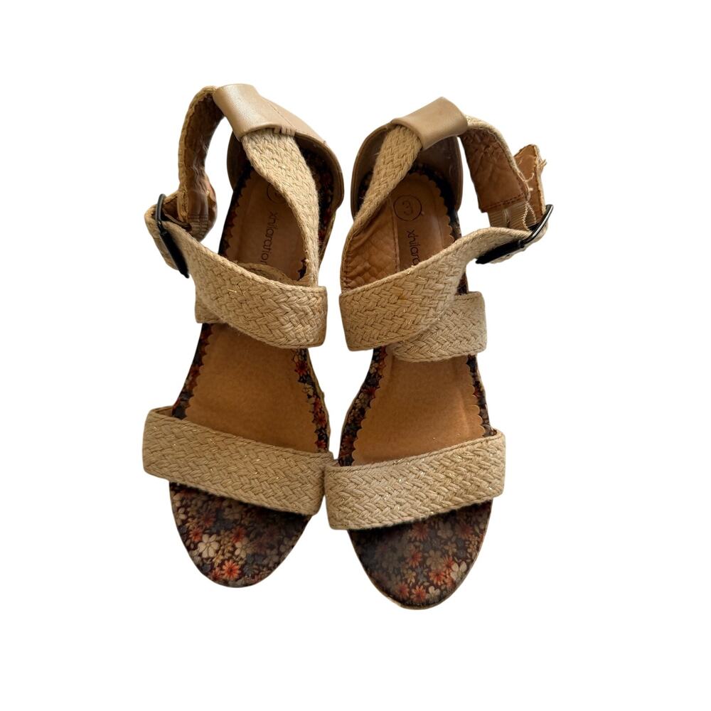 Xhilaration Girls Wedge Sandals - Size 3